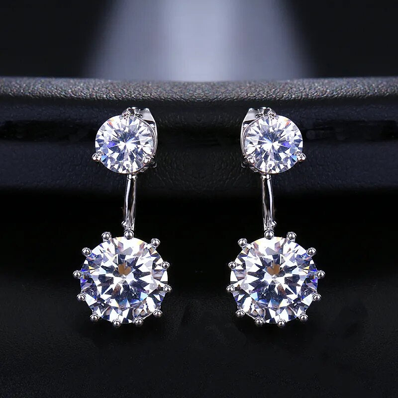 Luxury Trendy Marquise Flower Full Mirco Paved Crystal Zircon Naija Wedding Drop Earring