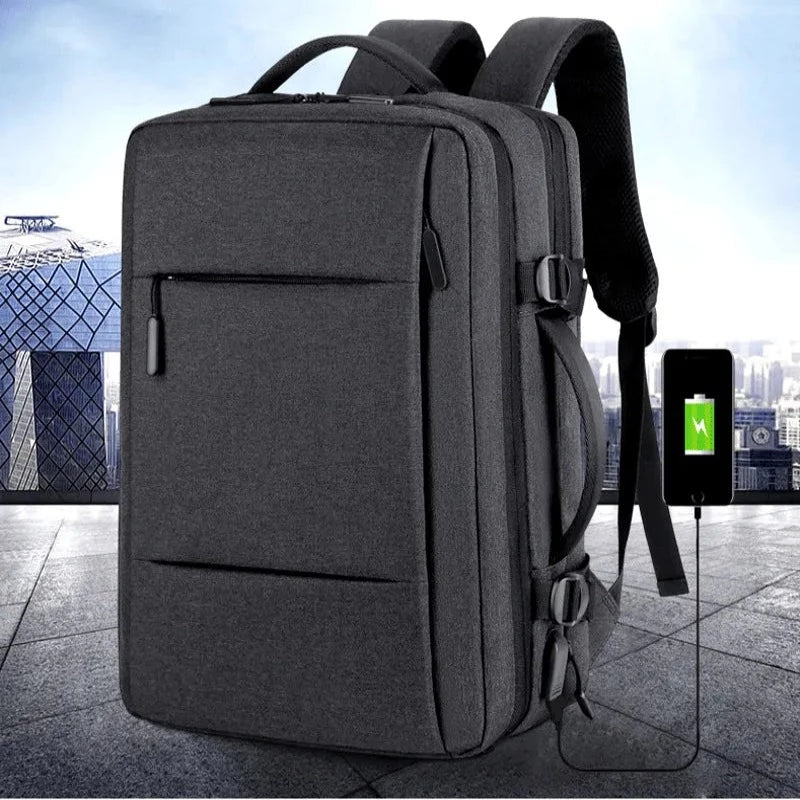 Classic Travel Backpack Men Business Backpack School Expandable USB Bag Large Capacity Laptop Waterproof Fashion Backpack