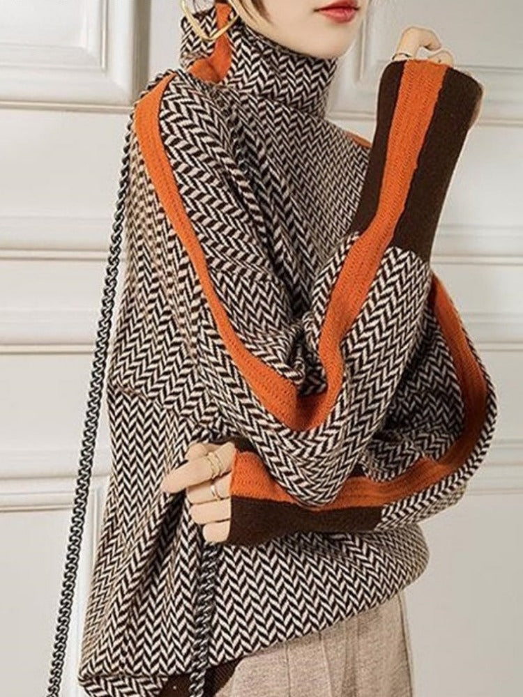 Fashion Korean Knitted Sweaters for Women - Pullover Sweater, Female Turtleneck Knitwear Tops, and Knit Jumpers for Women