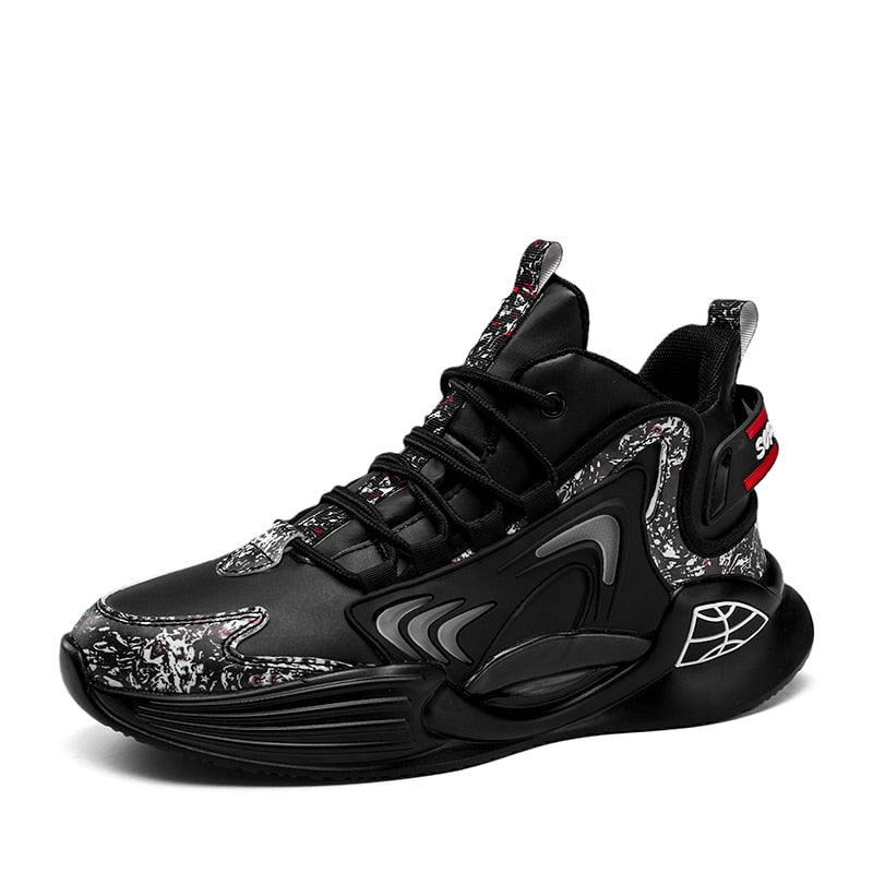 Stay Stylish and Active with Men's Fashion Outdoor Jogging Sneakers - Mesh Breathable Cushioning - Black Basket Footwear in Big Sizes