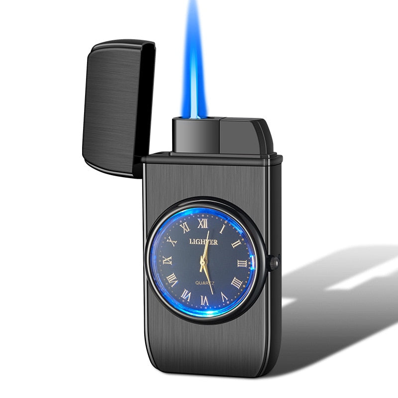 Windproof Butane Gas Lighters Turbo Lighters Unusual Lighters Metal Watch Lighters Men's Gadget Gift Cigarette Cigar Lighters