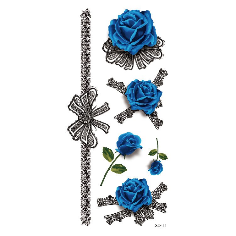 Waterproof Temporary Tattoo Sticker Butterfly Flower Rose 3D Scorpion Halloween Spider Body Art Arm Fake Tattoo Women