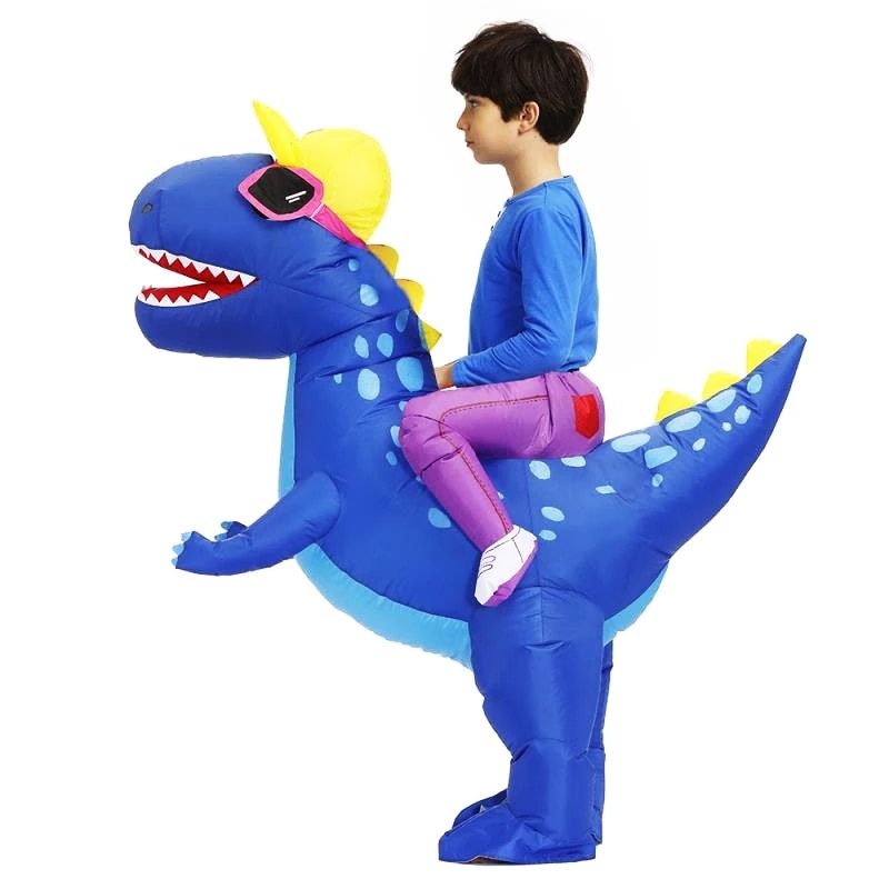 Kids T-Rex Dinosaur Inflatable Costume Child Anime Purim Halloween Christmas Party Cosplay Costumes Dress Suit for Boys Girls