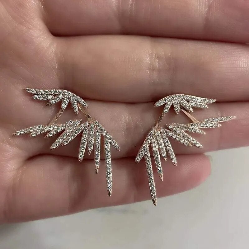 Luxury Trendy Marquise Flower Full Mirco Paved Crystal Zircon Naija Wedding Drop Earring