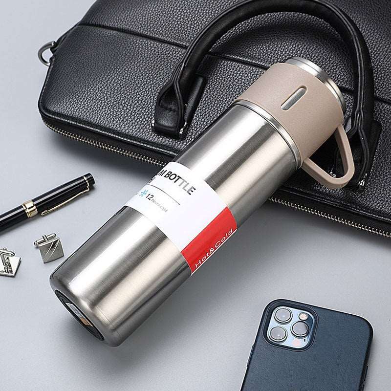 3 In 1 set of Thermos Mug Leak_Proof Travel Thermo Cup for Tea Water Coffee 500ML Gift Set