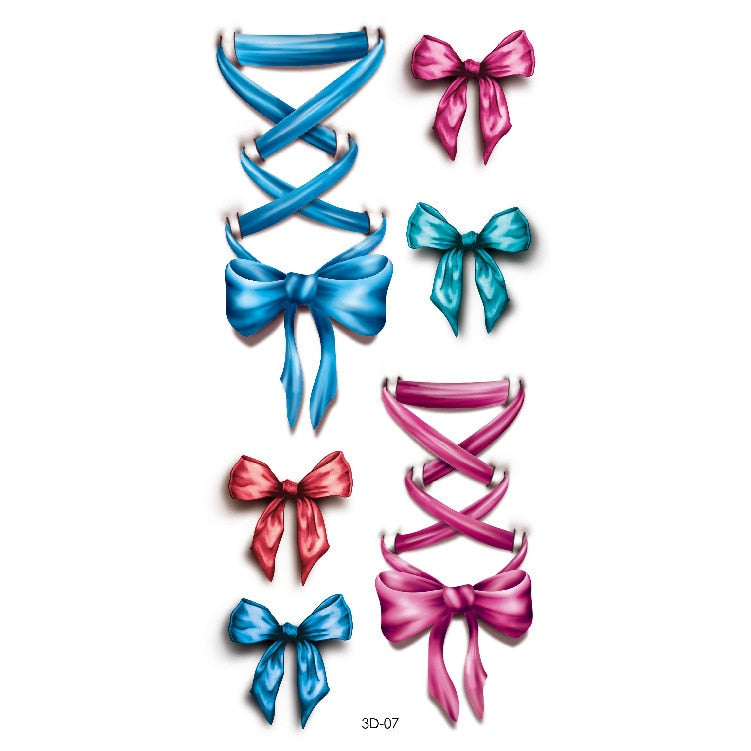 Waterproof Temporary Tattoo Sticker Butterfly Flower Rose 3D Scorpion Halloween Spider Body Art Arm Fake Tattoo Women