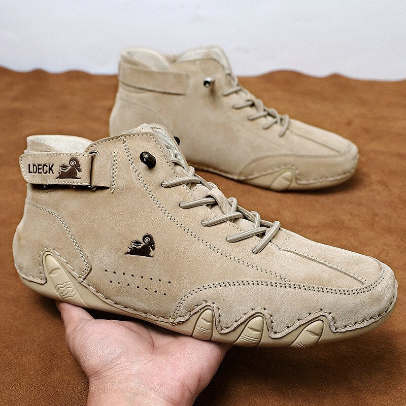 Men's Winter Casual Boots: Waterproof Motorcycle Shoes, High-Top Sneakers, Luxury Footwear