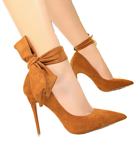Shoes High Heels Suede Women Shoes Bow-knot Woman Pumps Stiletto Ladies Shoes
