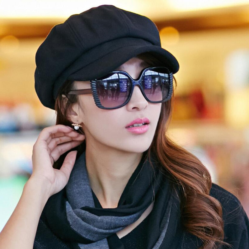 2023 New Arrive Women Newsboy Gatsby Cap Octagonal Baker Peaked Beret Driving Hat Female