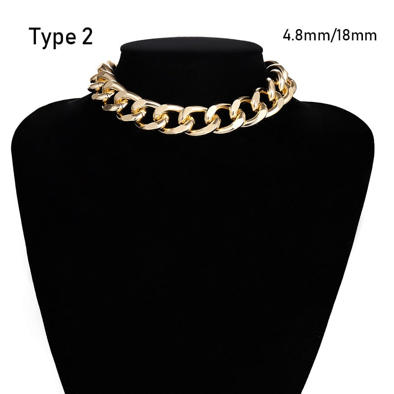 Exaggerated Heavy Metal Big Thick Chain Choker Necklaces