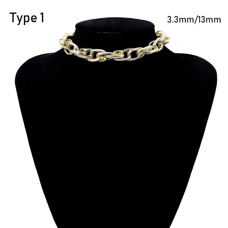 Exaggerated Heavy Metal Big Thick Chain Choker Necklaces