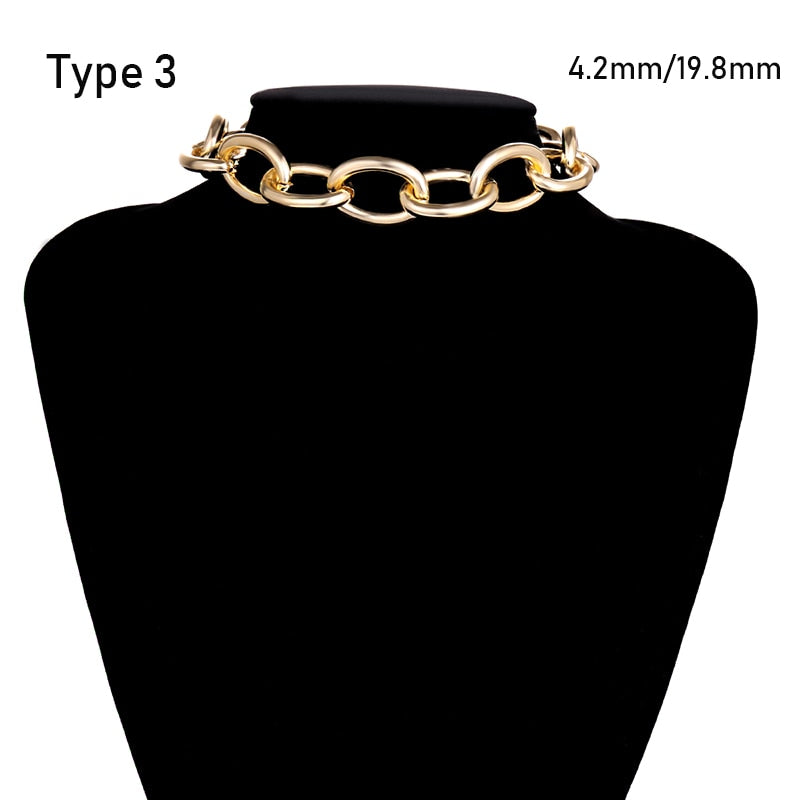 Exaggerated Heavy Metal Big Thick Chain Choker Necklaces