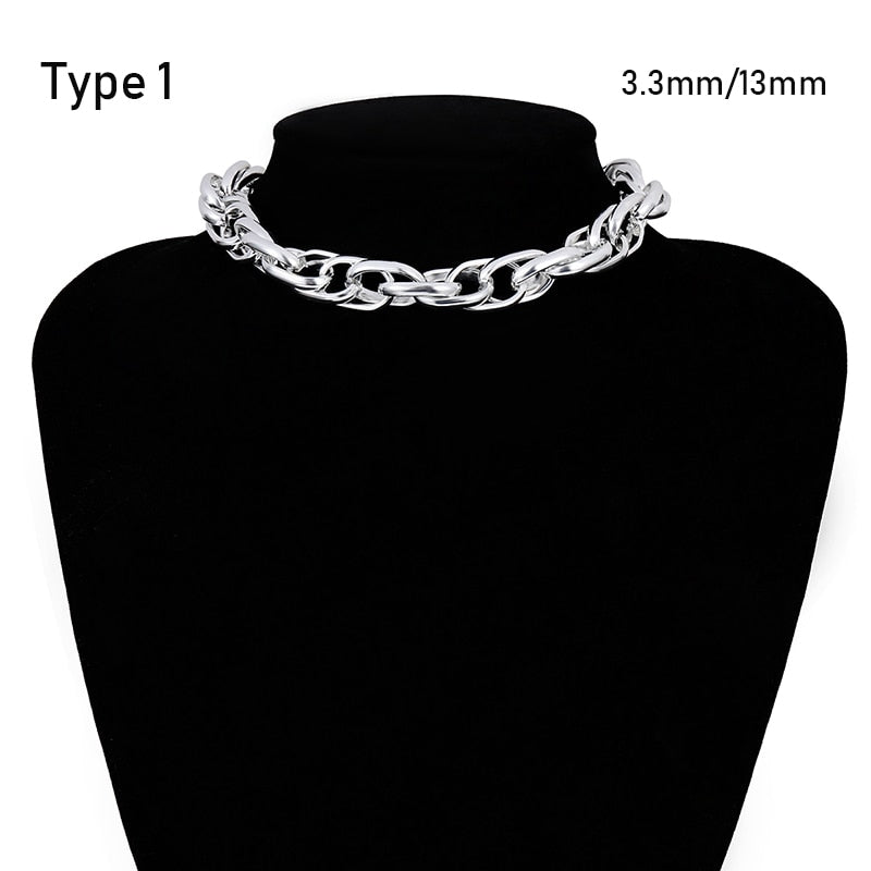Exaggerated Heavy Metal Big Thick Chain Choker Necklaces