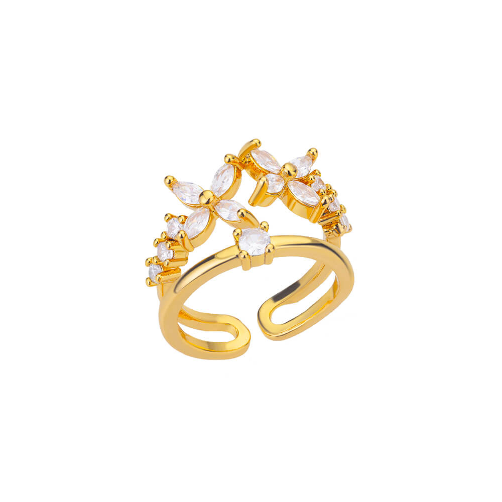 Gold Plated Heart Rings for Women Bride Girls