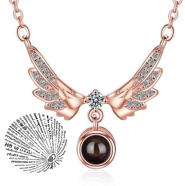 Trendy Projection 100 Languages I Love You Pendant Necklaces For Lover Girlfriend 2023