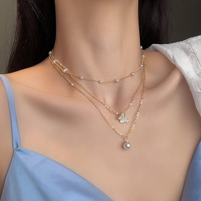 Vintage Round boho Charm Layered Necklace for Women