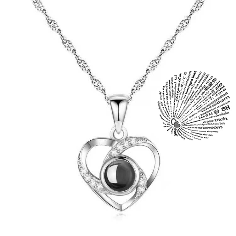 Trendy Projection 100 Languages I Love You Pendant Necklaces For Lover Girlfriend 2023
