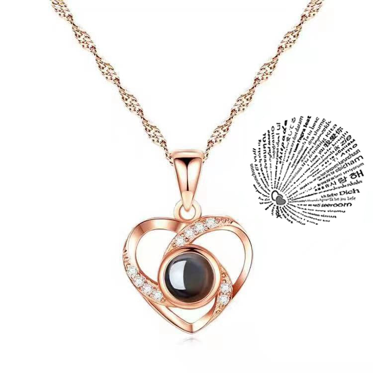 Trendy Projection 100 Languages I Love You Pendant Necklaces For Lover Girlfriend 2023