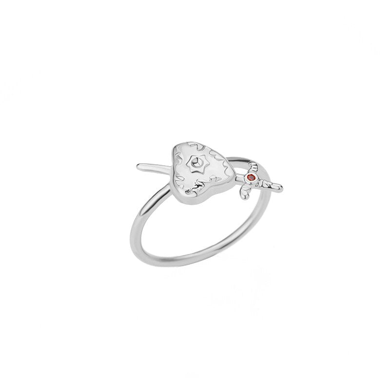 Gold Plated Heart Rings for Women Bride Girls