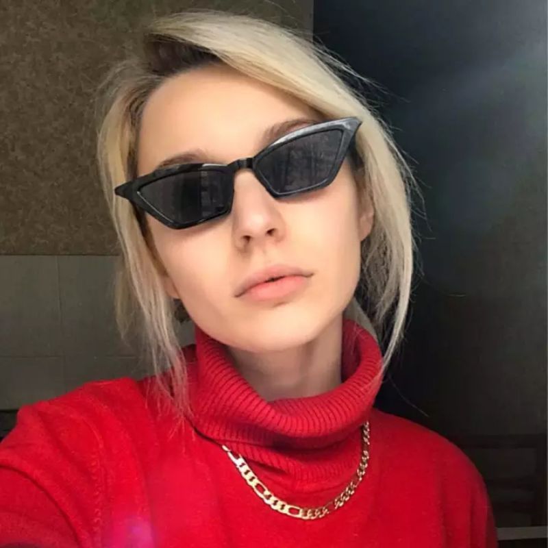 Cat Eye Sun Glasses Small Frame UV400 Sun Shades Fashion Women Vintage Glasses Street Eyewear Luxury Trending Sunglasses