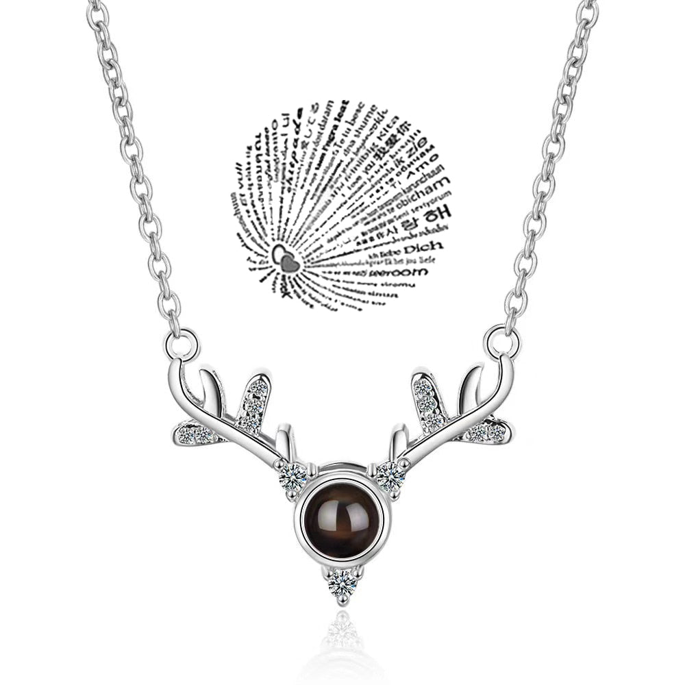 Trendy Projection 100 Languages I Love You Pendant Necklaces For Lover Girlfriend 2023