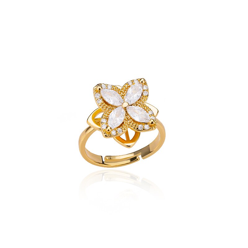 Gold Plated Heart Rings for Women Bride Girls