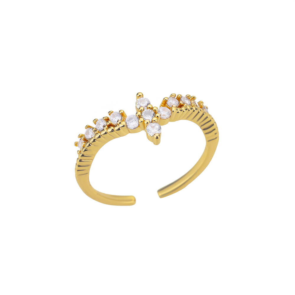 Gold Plated Heart Rings for Women Bride Girls