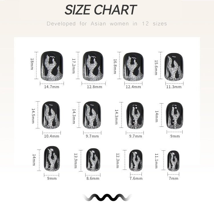 Short False Press on Nail Tip with Glue Designs Detachable Reusable Fake Nails 24Pcs/Set with Nail Art DIY Tips