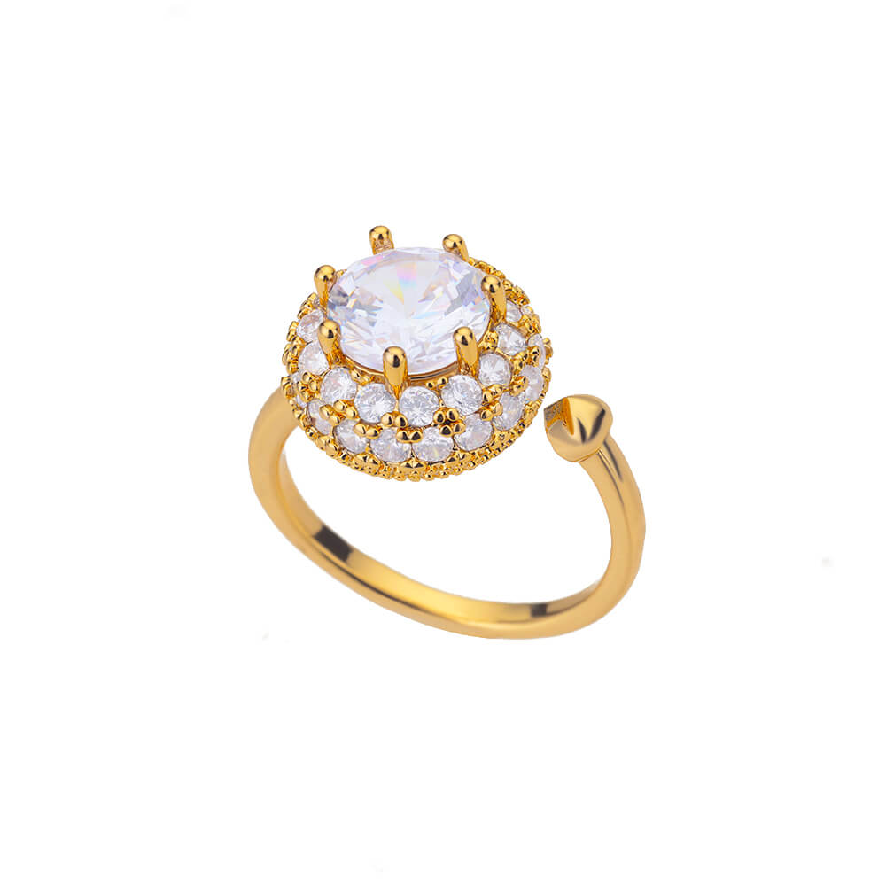 Gold Plated Heart Rings for Women Bride Girls