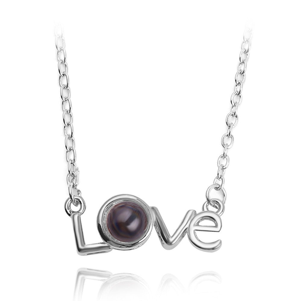 Trendy Projection 100 Languages I Love You Pendant Necklaces For Lover Girlfriend 2023
