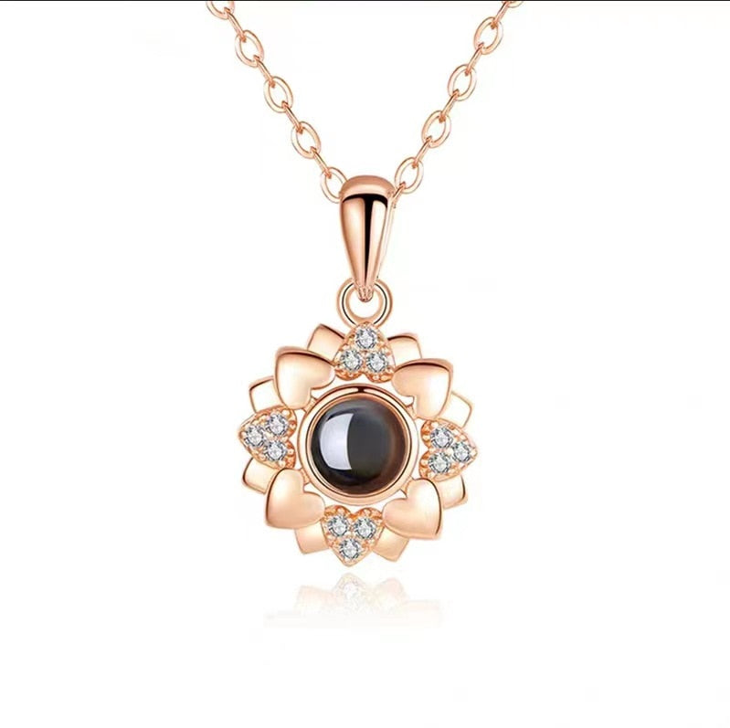 Trendy Projection 100 Languages I Love You Pendant Necklaces For Lover Girlfriend 2023