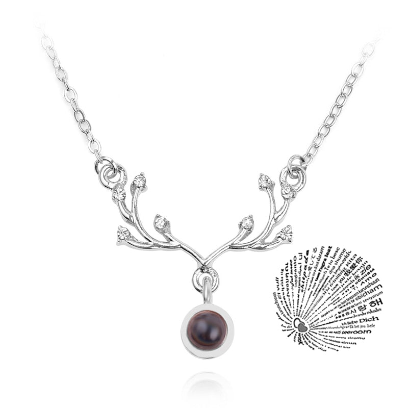 Trendy Projection 100 Languages I Love You Pendant Necklaces For Lover Girlfriend 2023