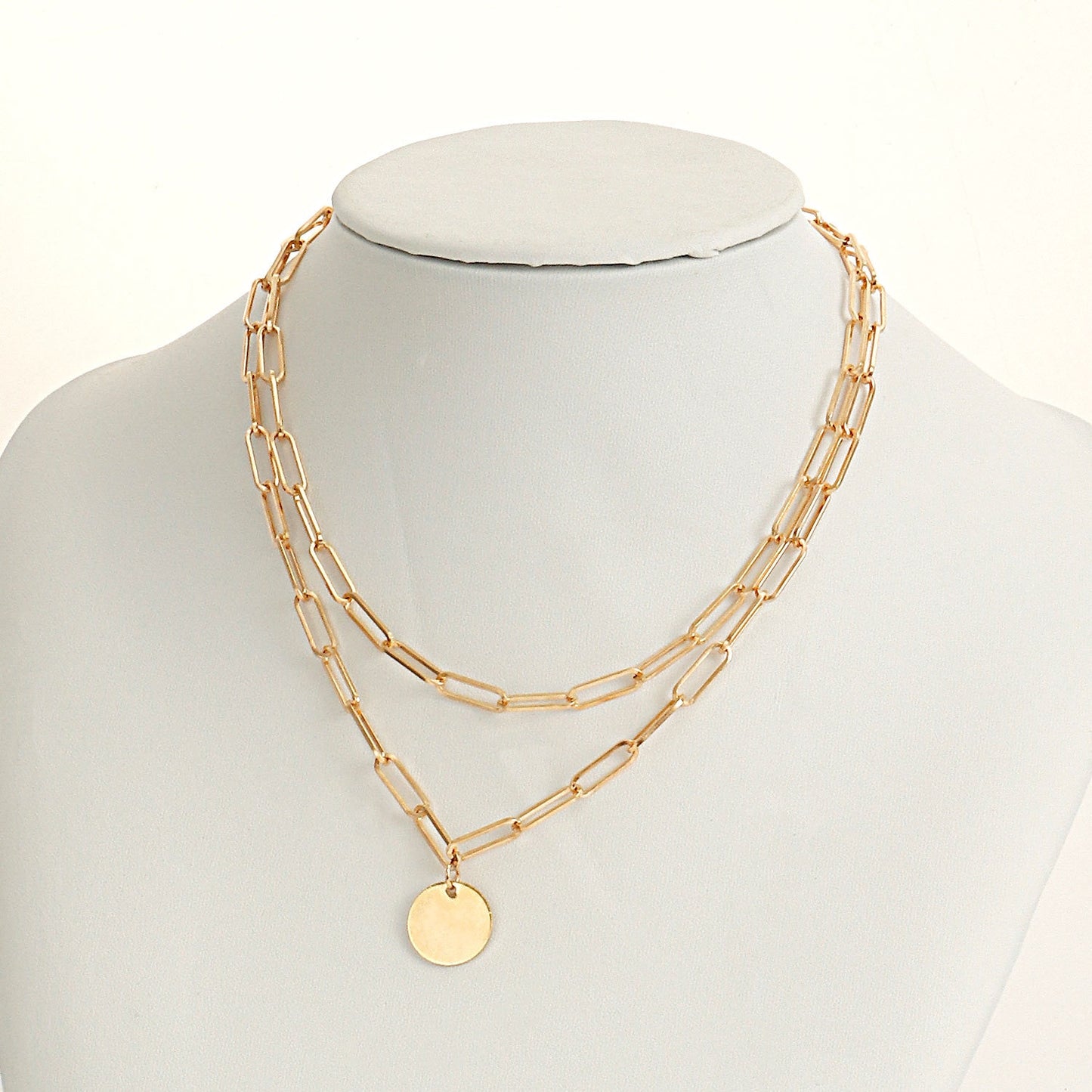Vintage Round boho Charm Layered Necklace for Women