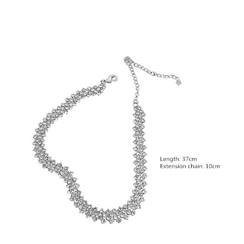 Fashion Full Rhinestone Choker Necklaces for Women Geometric Crystal Necklaces for Weddings Party Gifts