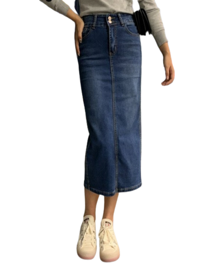 Denim Skirt Long Straight Pencil Skirts Women Summer Blue Vintage Skirt Jeans Women Denim Long Skirts For Women Summer