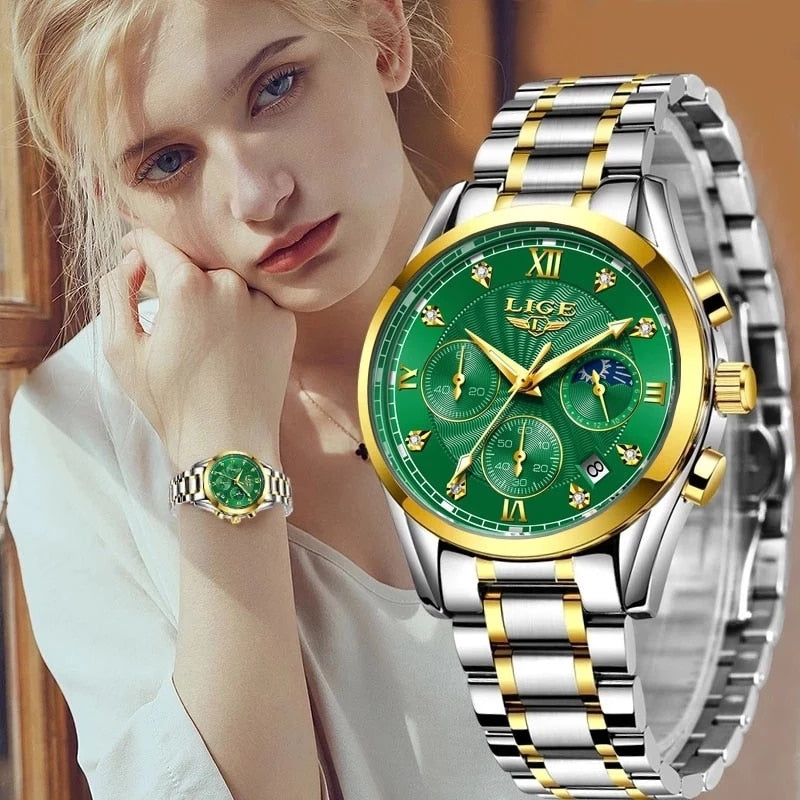 Steel LIGE 2023 New Fashion Women Luxury Watches