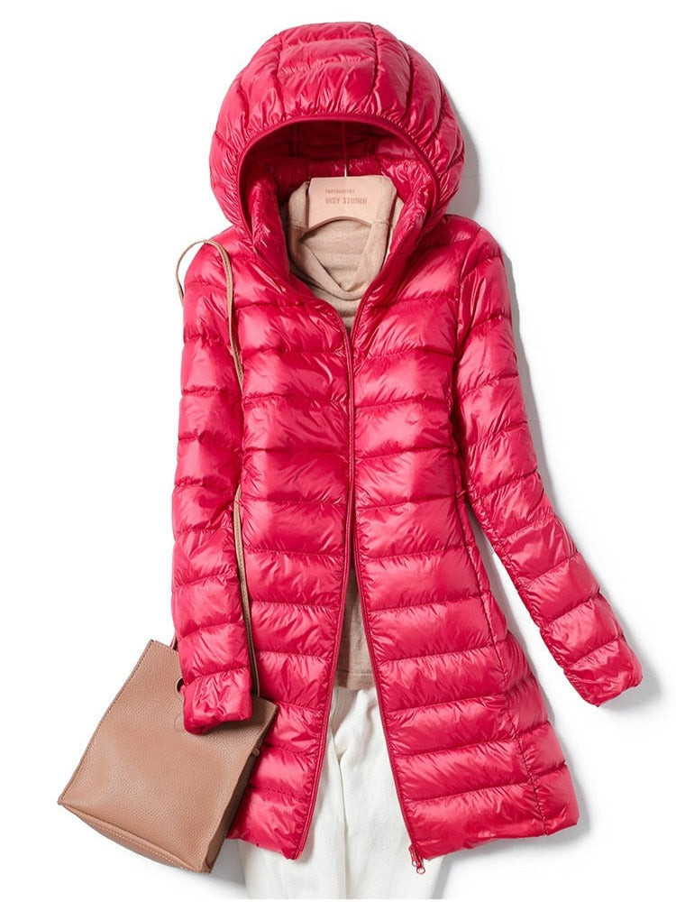 Ultra-Light Long Women's Winter Down waterproof Jacket