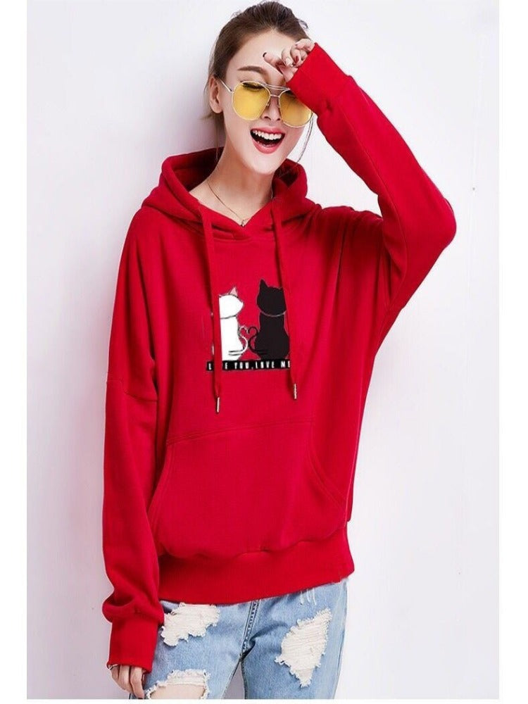 Harajuku Hoodie: Streetwear Hoodies for Women with Cute Cat Print - Autumn Long Sleeve Sweatshirt for a sudadera mujer style