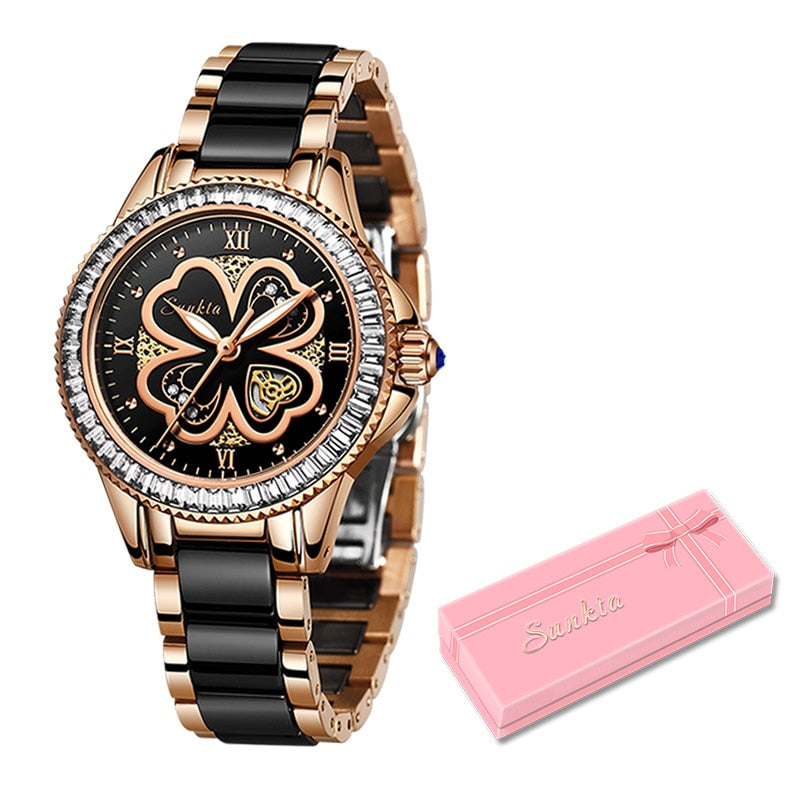 Luxury Brand Women's Quartz Ceramic Bracelet Wrist Watches Fashionable Gifts for Women