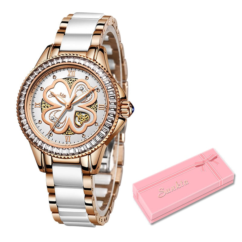 Luxury Brand Women's Quartz Ceramic Bracelet Wrist Watches Fashionable Gifts for Women