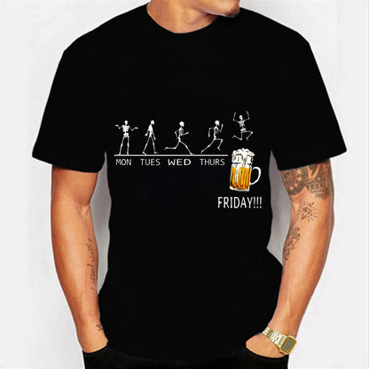 Summer outfits men Friday Beer Print Brand T-shirts Funny Graphic Hip Hop Summer Women Mens Tshirts Streetwear Harajuku T-Shirt