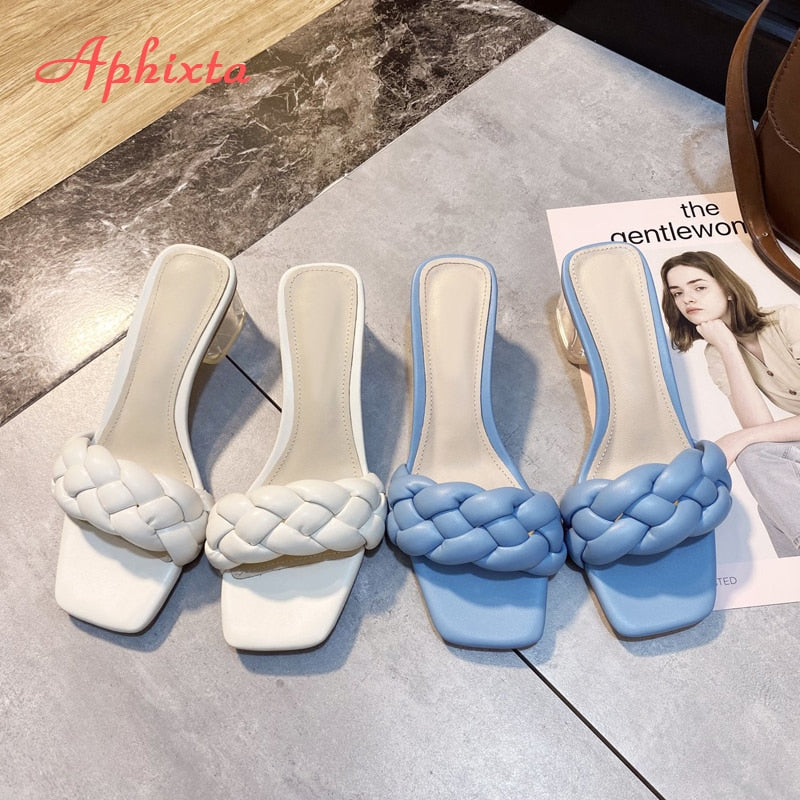 Rope Lattice Peep Toe Designer Platform Heel Women Outside Sippers Shoes