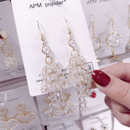 Boho Gold Earrings 2023 Trendy Earrings style Crystal Pearl