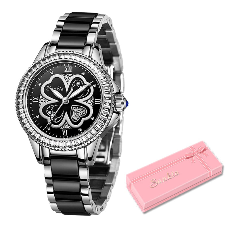 Luxury Brand Women's Quartz Ceramic Bracelet Wrist Watches Fashionable Gifts for Women