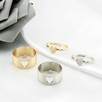 Butterfly Rings For Women Men Lover Couple Ring Set Silver gold Color