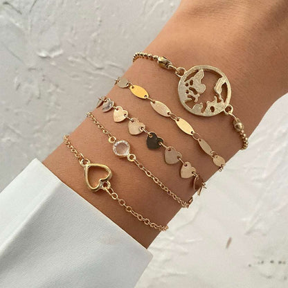 Boho Style Geometric Gold Crystal Chain Female Bracelets by Urban Trend