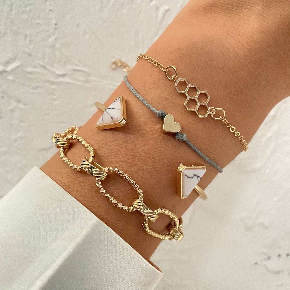 Boho Style Geometric Gold Crystal Chain Female Bracelets by Urban Trend