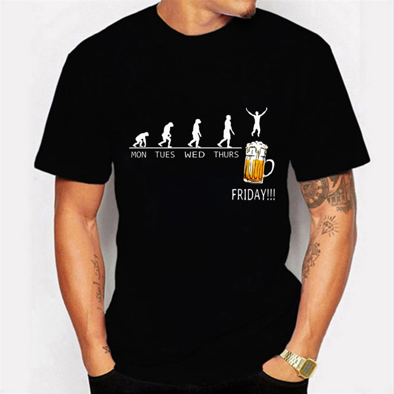 Summer outfits men Friday Beer Print Brand T-shirts Funny Graphic Hip Hop Summer Women Mens Tshirts Streetwear Harajuku T-Shirt