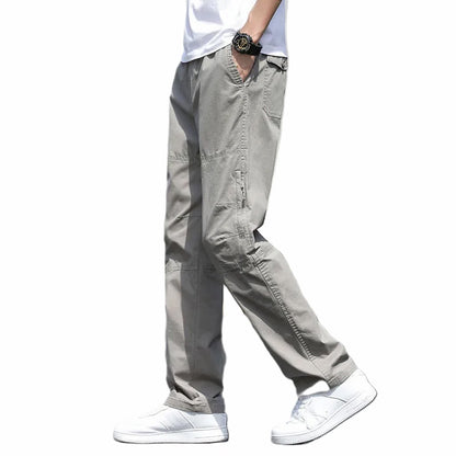 New Cargo Pants Men's Loose Straight Oversize Clothing Solid Grey Versatile Work Wear Black Joggers Cotton Casual Male Trousers