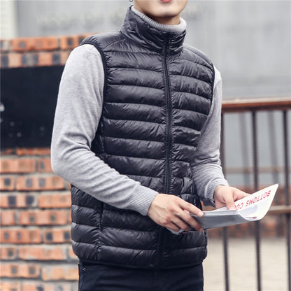 New Fashion Brand Men's Lightweight Sleeveless Down Vest Coats Winter Casual Duck Down Vest Coats for Males